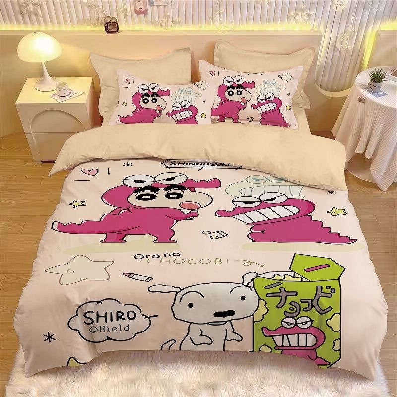 Bedding - Anime Cute Crayon ShinChans Bed 3/4pcs