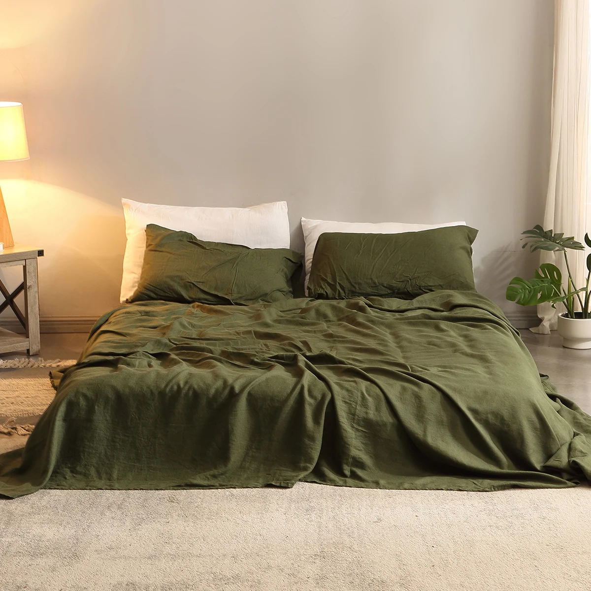 Fitted Bed Sheets Deep Pocket - Bed Sheet Set 4 Piece 100%
