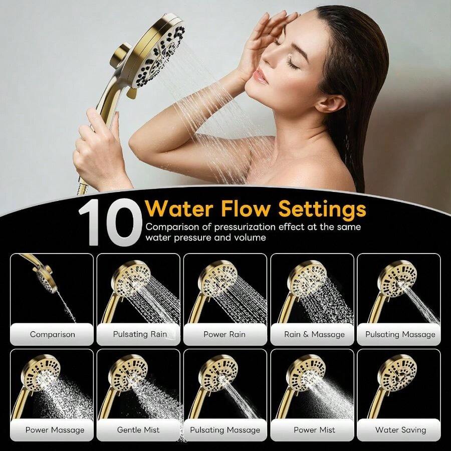 High Pressure 10 Ways Handheld - огляд і ціна High Pressure Shower Head Handheld
