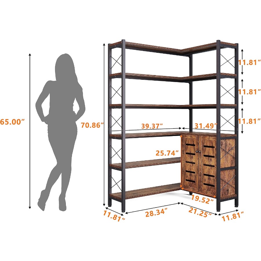 6-Shelf Corner Bookshelf for L - огляд і ціна Storage & Organization