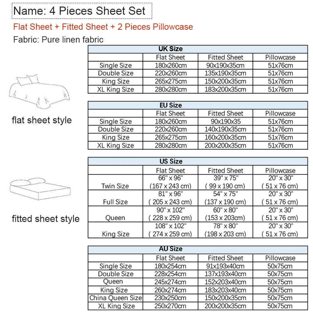 Bed Sheet Set 4 Piece 100% Pur - огляд і ціна Fitted Bed Sheets Deep Pocket