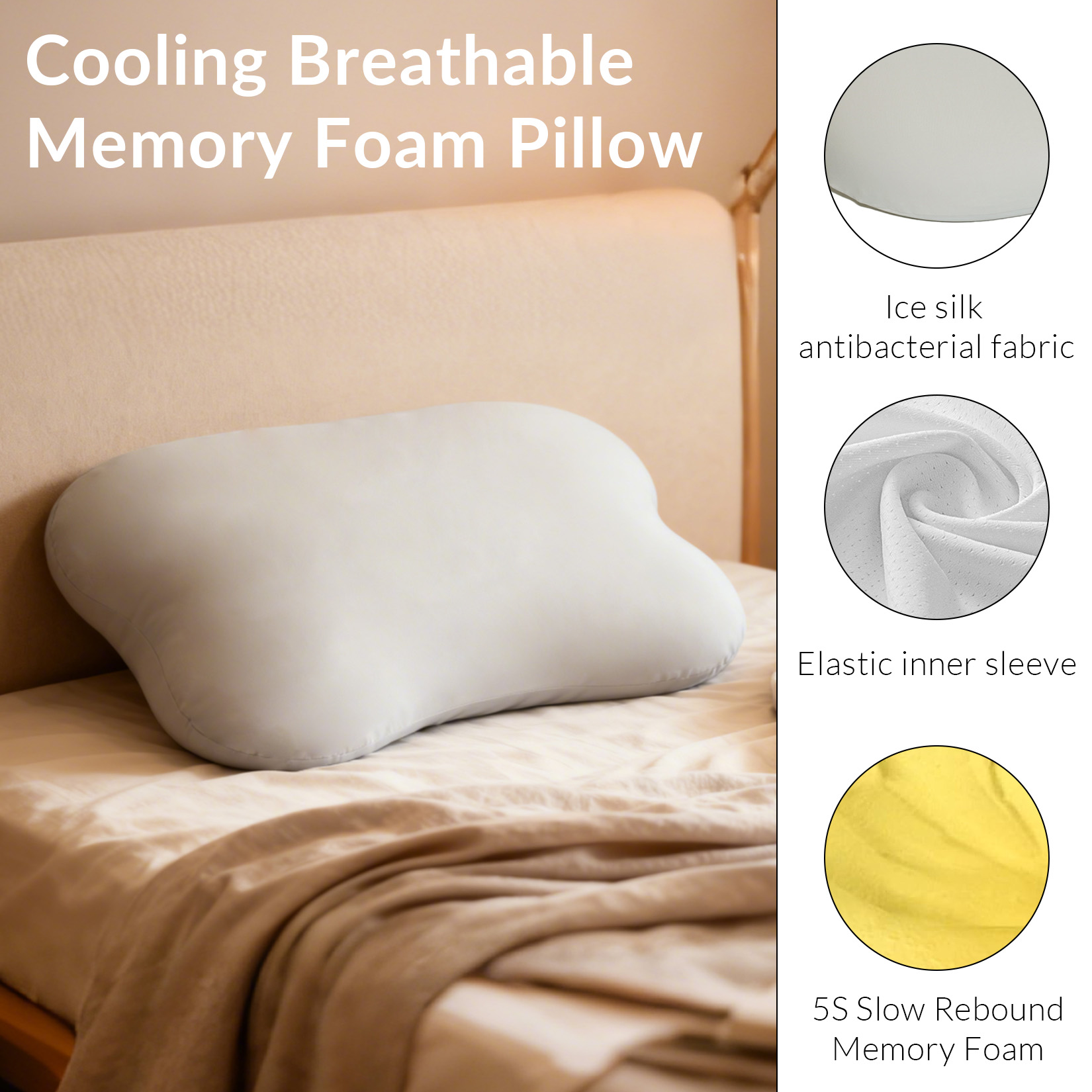 Cervical Neck Pillow for Neck  - огляд і ціна Memory Foam Orthopedic Pillow Neck Pain